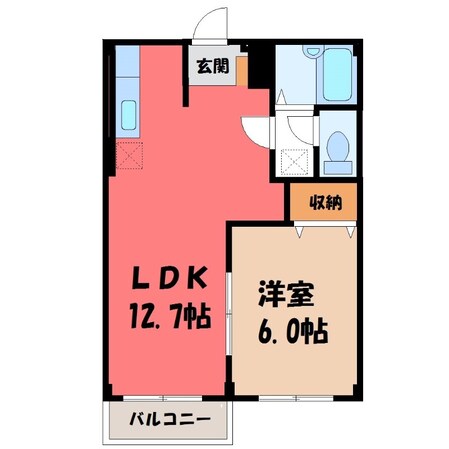 宇都宮駅 バス20分  東高校前下車：停歩8分 2階の物件間取画像